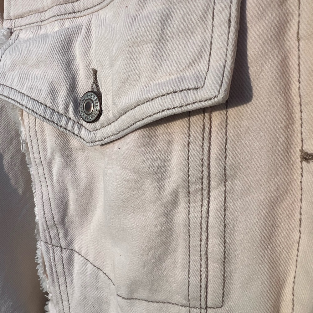 We The Free Holly Cozy Denim Cream Jacket SZ S - Picture 6 of 9